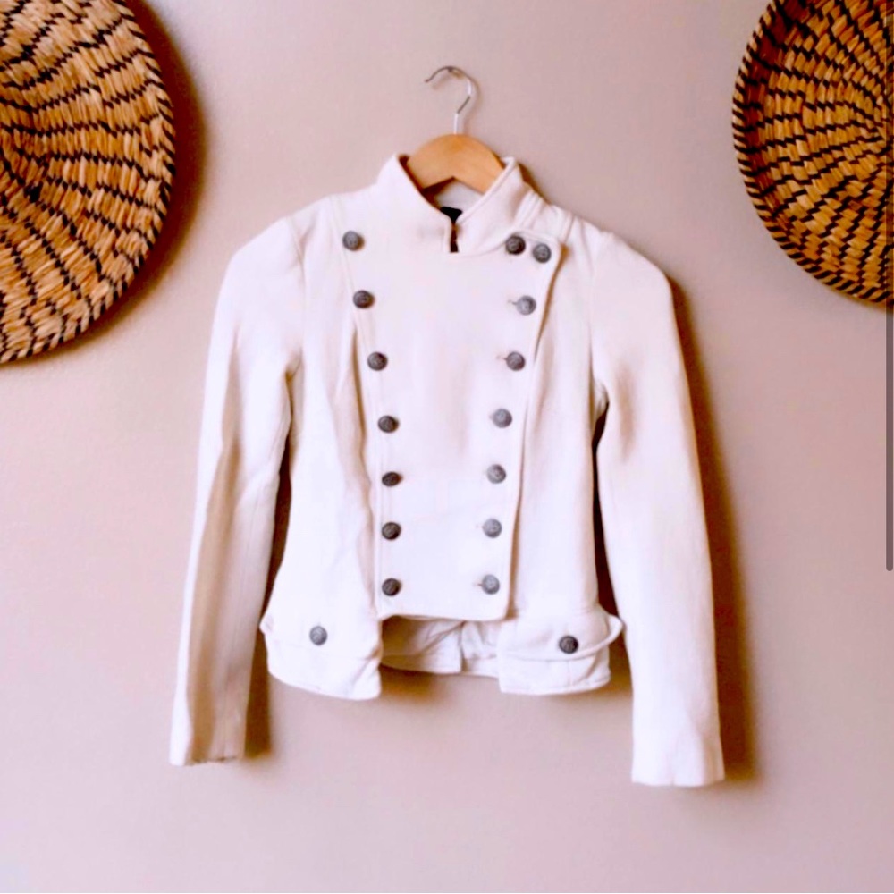 Free People cropped Military jacket, cream
